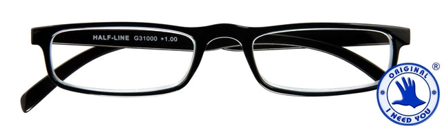 Lesen Sie eine Brille Ich brauche Sie halbe Zeile +2,00 dpt schwarz