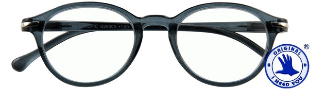 Lesen Sie eine Brille Ich brauche Sie tropisch +1,00 dpt grau