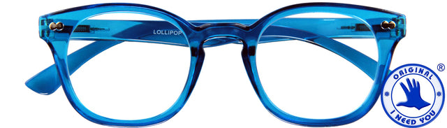 Lesen Sie eine Brille Ich brauche Sie lollipop +1,50 dpt blau