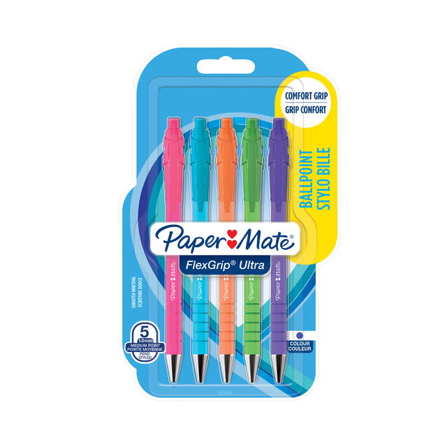Kugelschreiberpapier Mate Flexgrip Druckknopf hell Spaß Schreiben Farbe Blau