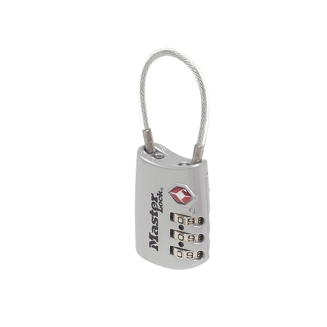 Handlot Masterlock 3-Number-Kombination TSA mit Kabelsorti in zufälliger Farbe 30 mm