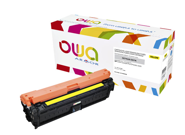 Tonercartridge OWA -Alternative für HP CE742A Geel