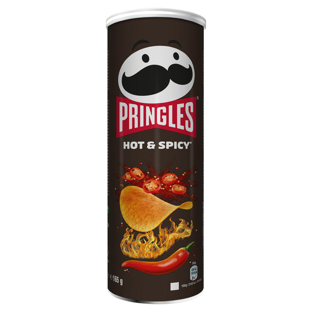 Chips Pringles scharf würzig 165gr | Tube mit 165 Gramm | 19 Stück