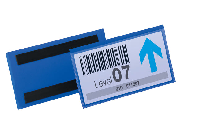 Dokumentenhülle langlebig magnetisch 150x67mm blau | Karton mit 50 Stück