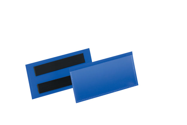 Dokumentenhülle langlebig magnetisch 100x38mm blau | Karton mit 50 Stück