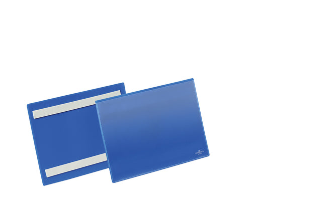 Dokumentenhülle langlebig selbstklebend A5 quer blau | Karton mit 50 Stück