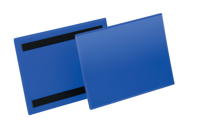 Dokumentenhülle langlebig magnetisch A5 quer blau | Karton mit 50 Stück