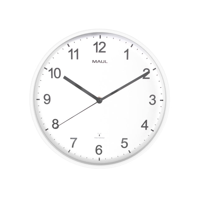 Wanduhr Maul Sprint RC Ø30x5cm Kunststoff weiß/weiß
