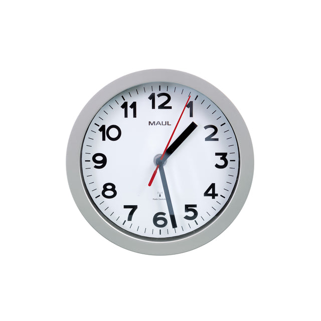 Wanduhr Maul Stufe RC Ø20x5cm Kunststoff Silber/Weiß