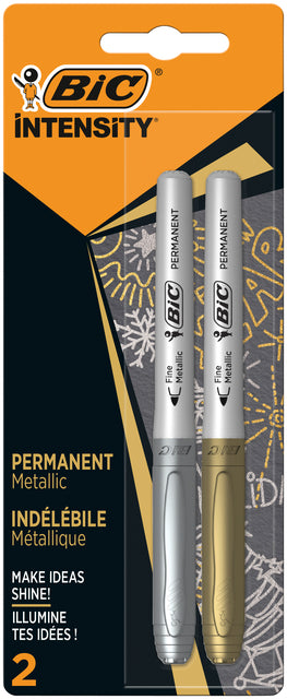 Filzstift Bic Intensity Round f Gold und Silber | Blister mit 2 Stück