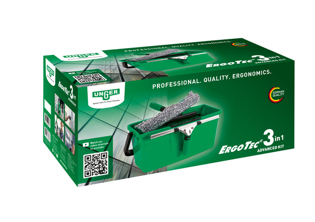Glasreinigungsset Unger 3in1 Ergotec | Packung mit 1 Satz