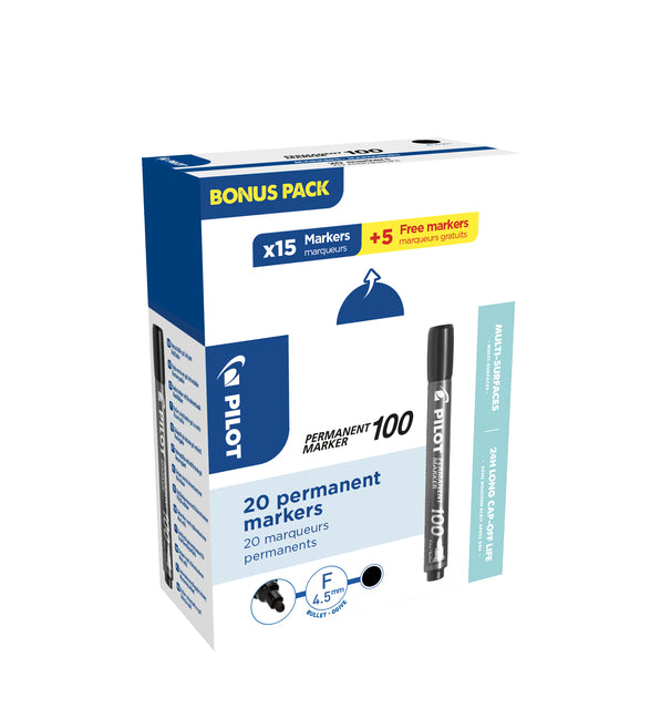 Pilot -Filz -tip SCA -100 um f schwarz 15+5 frei