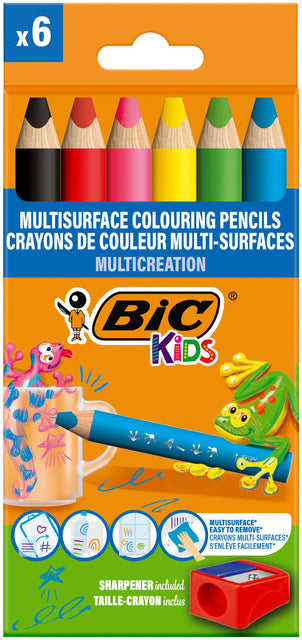 BIC Kids - Farbige Bleistift -Bickide Multi Surface 6st Ass