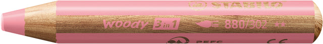Buntstift Stabilo 880 Woody 3 in 1 Pastellrosa | Umkarton mit 5 Stück