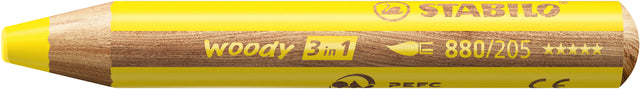 Buntstift Stabilo 880 Woody 3 in 1 Gelb | Umkarton mit 5 Stück
