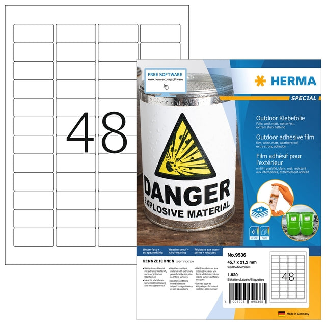 Herma - Label 9536 45.7x21.2 Wetter Best Wt 1920Tiket