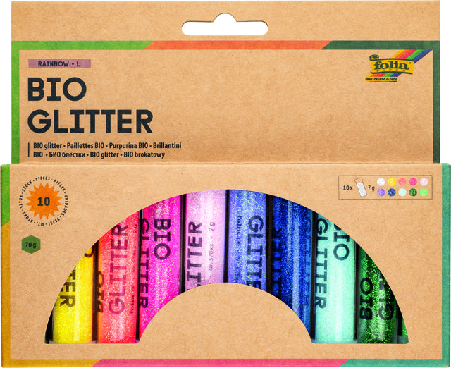Folia - Glitzerpulver Bio Regenbogen 7gr 10 Farben