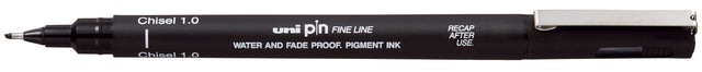 Uni -ball - Fineliner Pin Beitelpunt 1mm schwarz