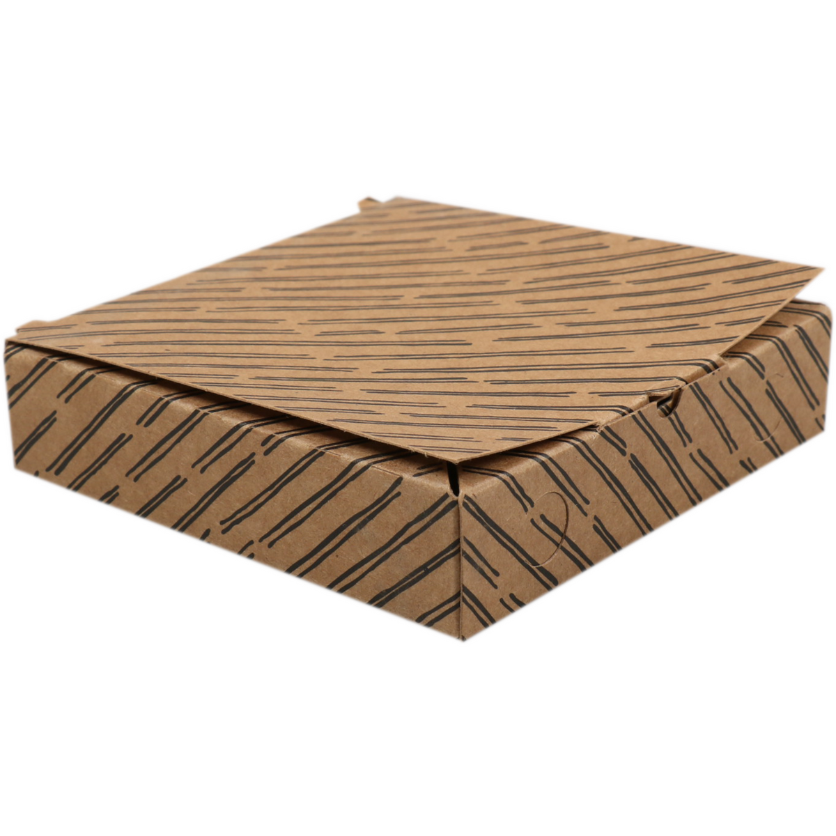 DEPA - Minipizza Box | Mini | Karton | 85x85x20mm | Vegetale | Braun/schwarze 500 Stück