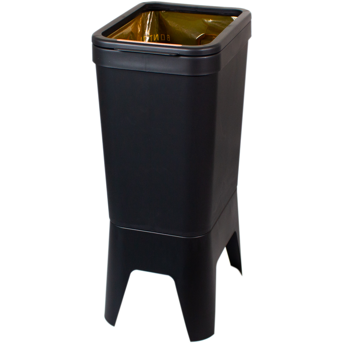 Bonton Circubin - | Abfall Bin Open Deckel | Recyceltes pp | 40l | 76x30x41cm | Schwarz | 1 Stücke