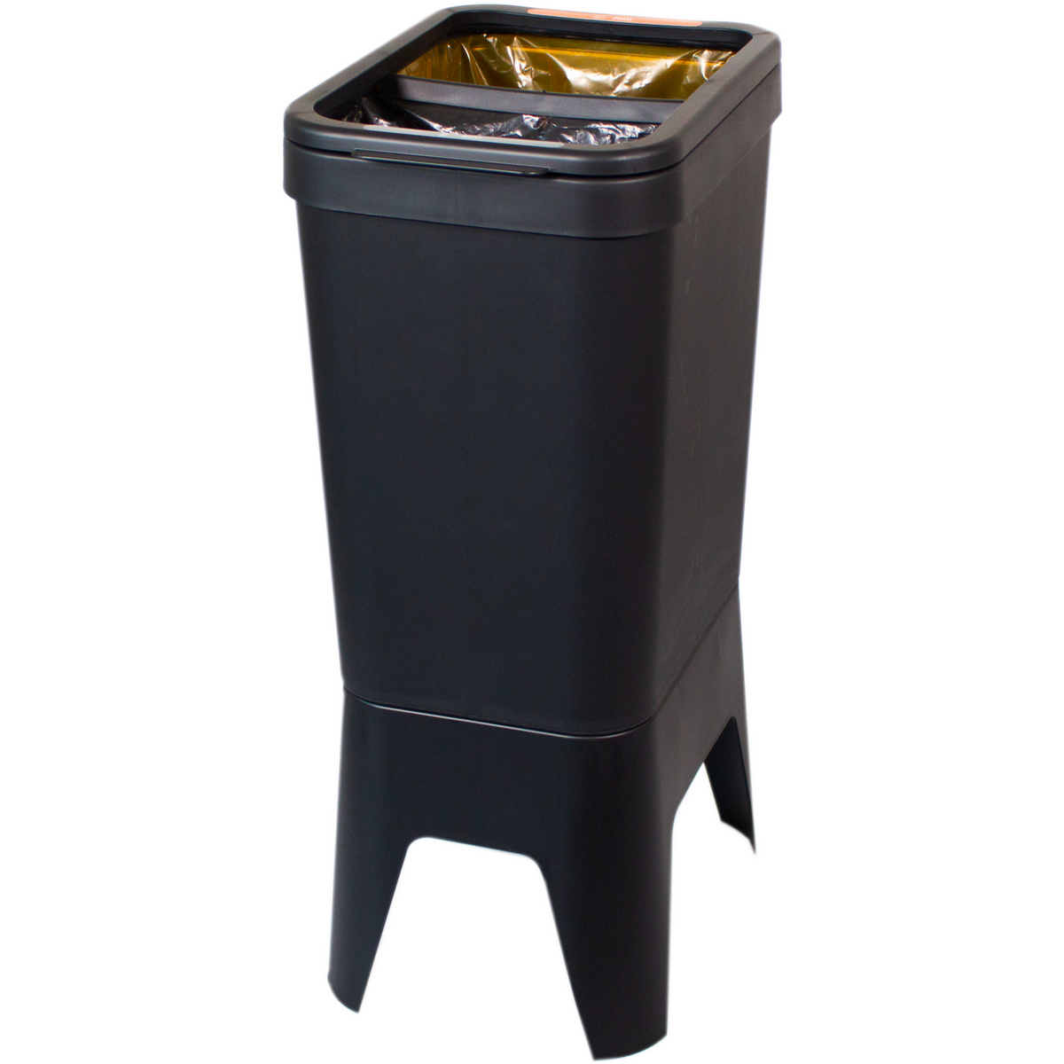 Bonton Circubin - | Abfallbehälter 2 Backen offener Deckel | Recyceltes pp | 40l | 76x30x41cm | Schwarz | 1 Stücke