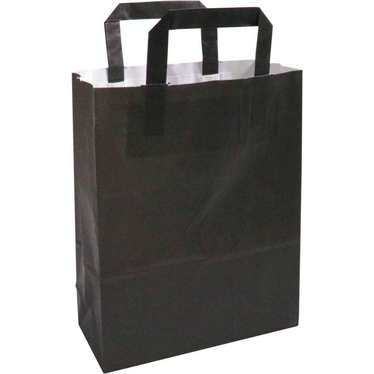 Klika - Tas | Papier flacher Griff 22x 10x28cm | Tragetasche | Schwarz | 250 Stück