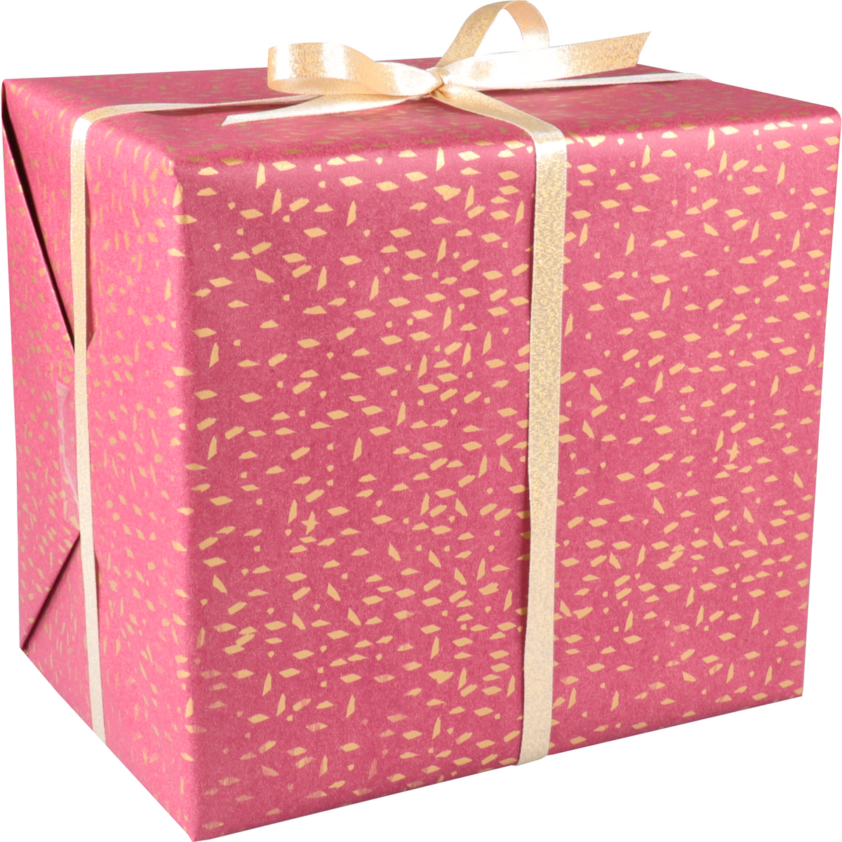 Klika - Geschenkpapier 30 cm | 100 m | 65gr/m² Confetti | Rot/Gold