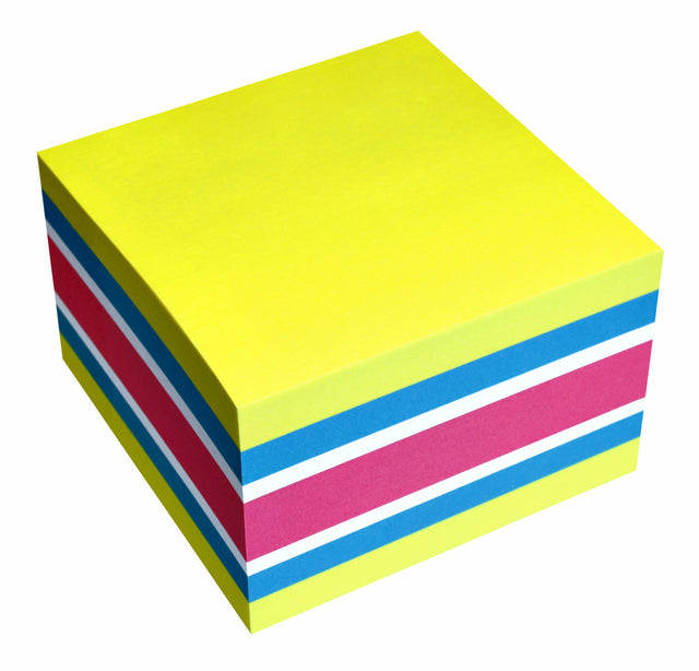 Memoblok Info Notizen Kubus 75x75mm Neon Assorti 450vel
