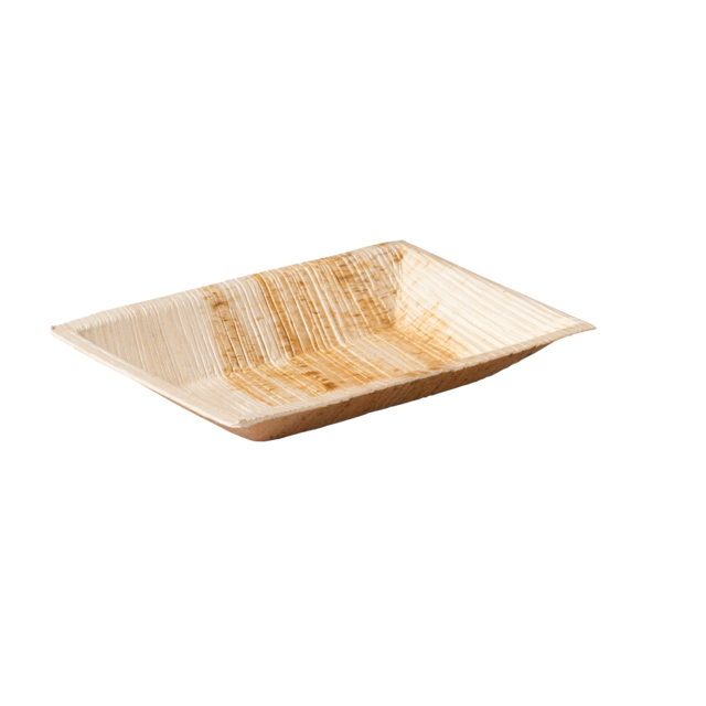 Biodore - Bord | Rechteckige 1-Profi-Palmblad | 17x12cm | Natürlich | 25 Stücke