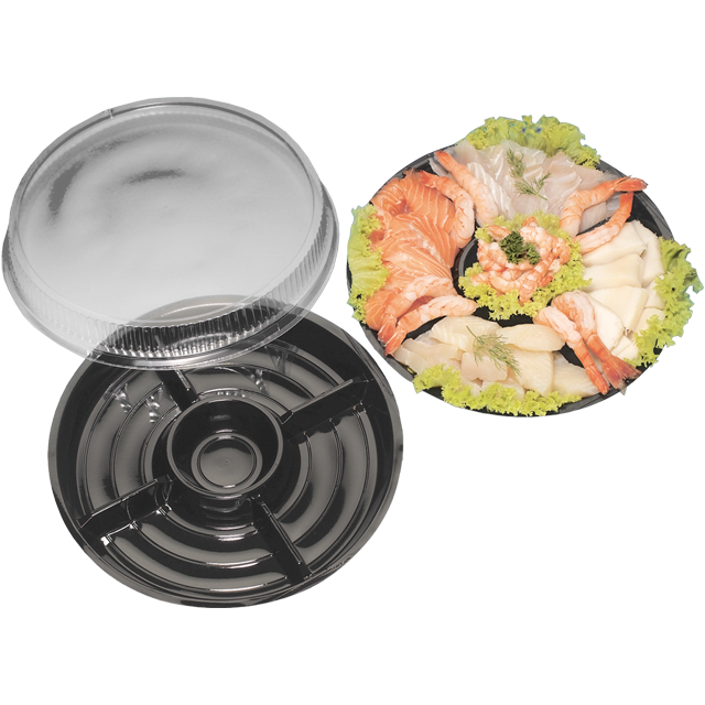Klika - Deckel | Fondue Scale Recycling Pet | Runde | Ø260mm | 30 mm | Transparente 200 Stück
