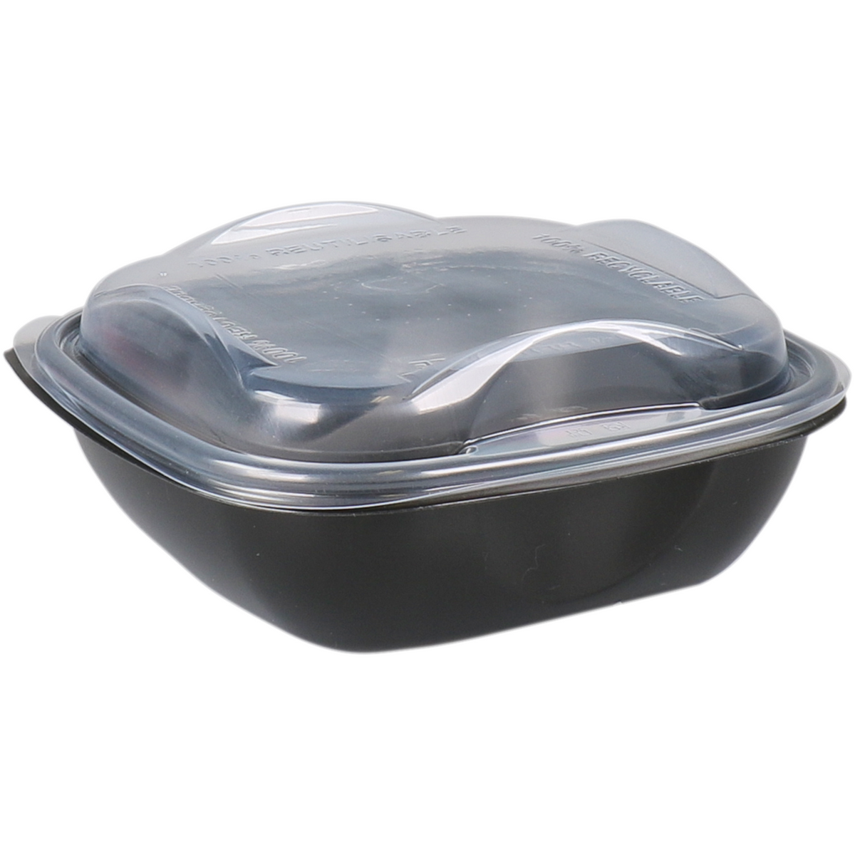 Lieferpaket Bak | Pp | 500 ml | Wiederverwendbar | Mahlzeitbox | Schwarz | 360 Stück