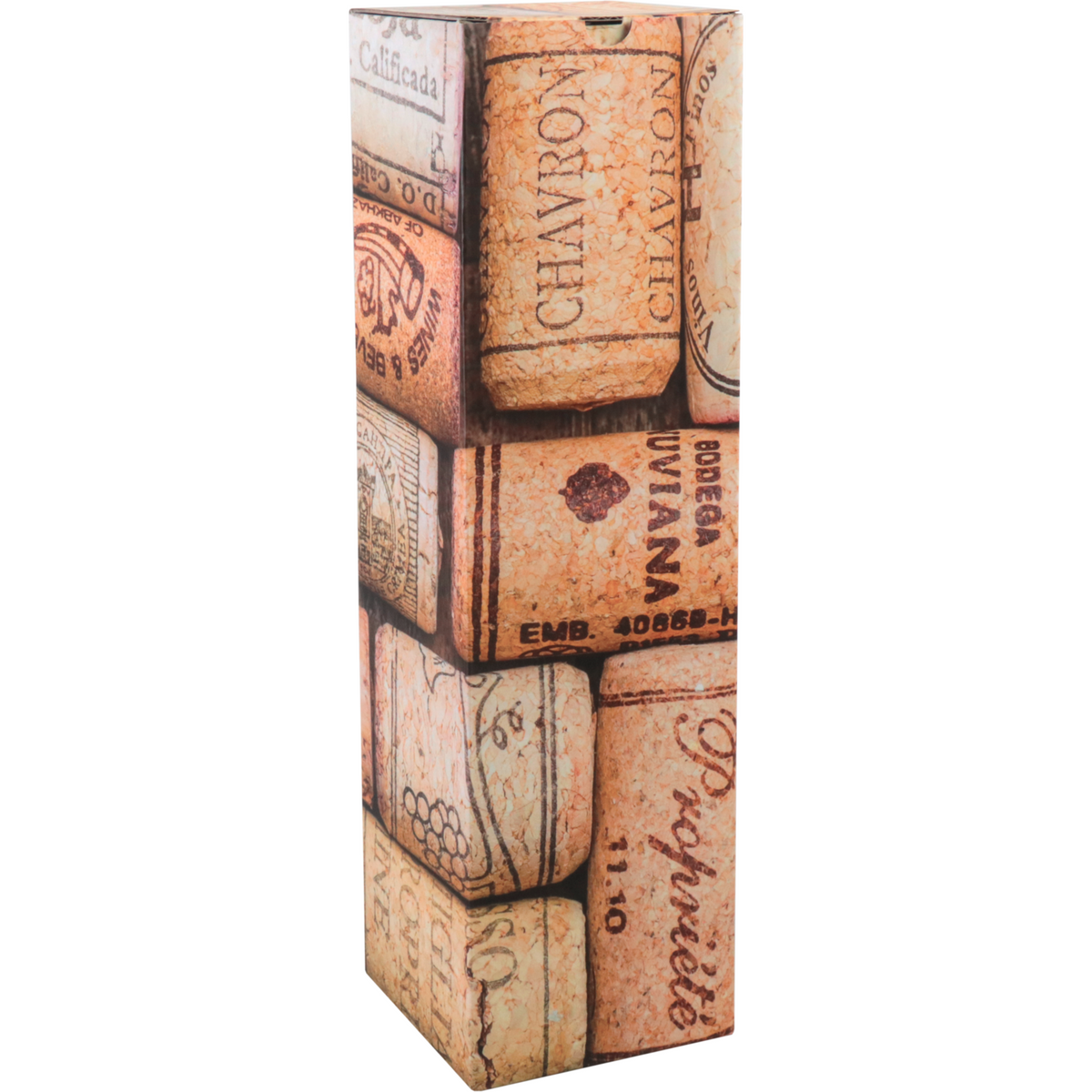 Klika - Flaschenbox | Kork | Golfkarton | 1 Flasche | 95x95x330mm | 10 Stücke
