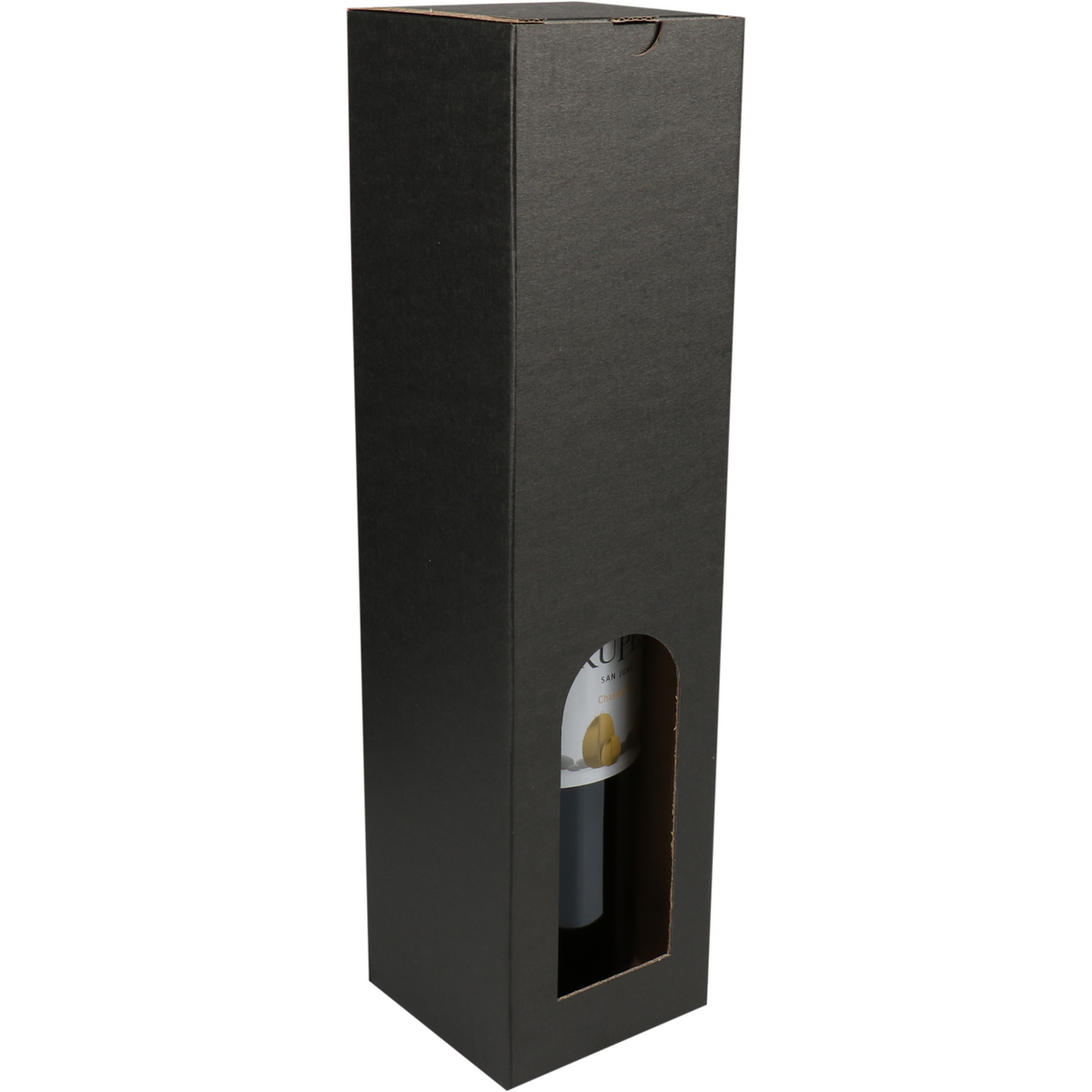 Klika - Flaschenbox | Grundzeile | Golfkarton | 1 Flasche | 88x87x350mm | Schwarz | 120 Stücke