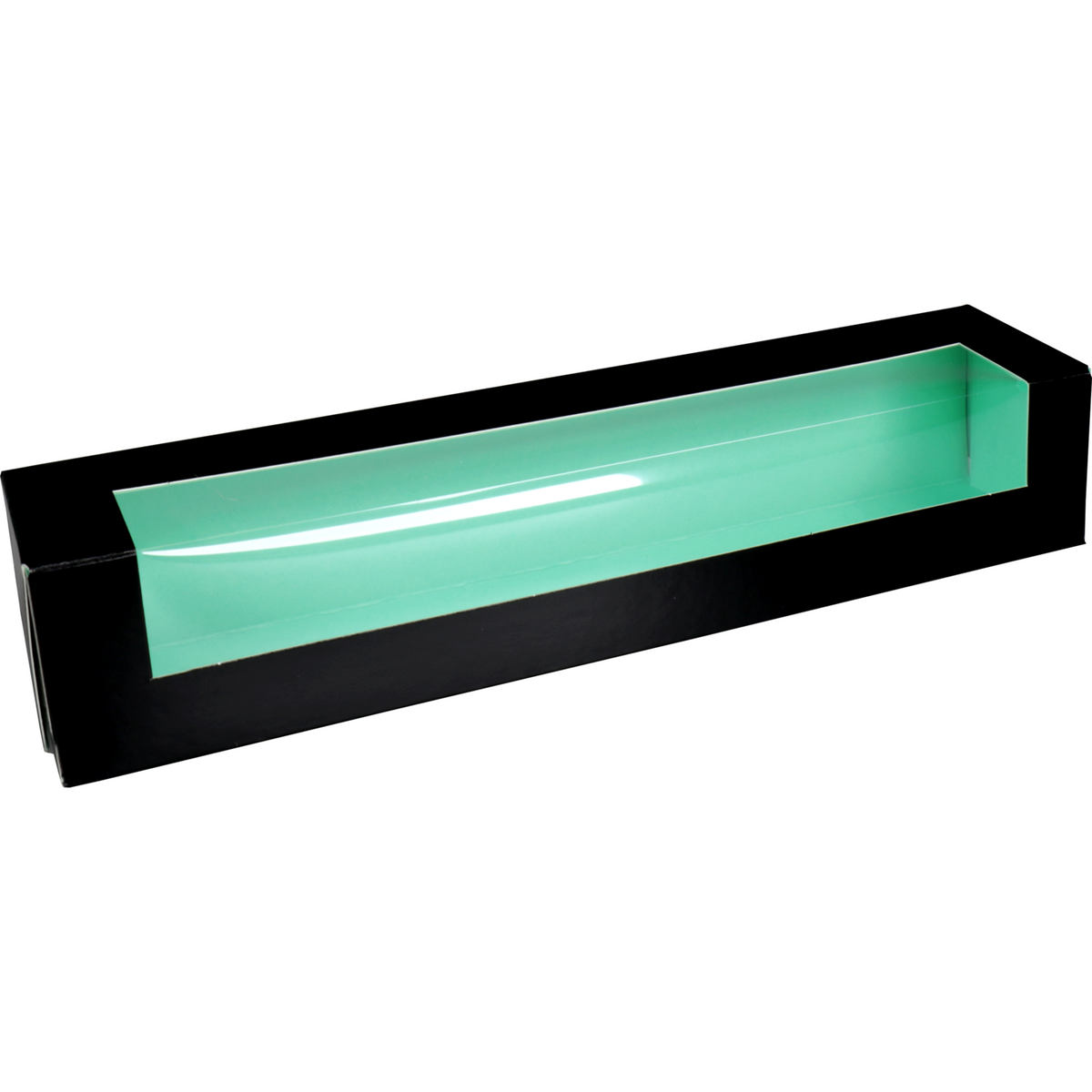 Klika - Macaron Box | Karton + PP | 260x47x47mm | schwarz/mintgrün 25 Stück