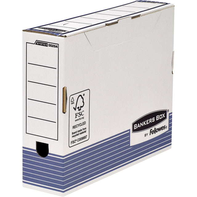 Archive Box Banker Box System A4 80mm Weiß Blau