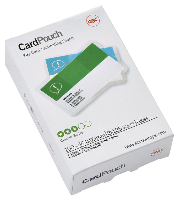 Laminingabdeckung GBC -Schlüsselkarten 64x99mm 2x125micron 100 -Pieces