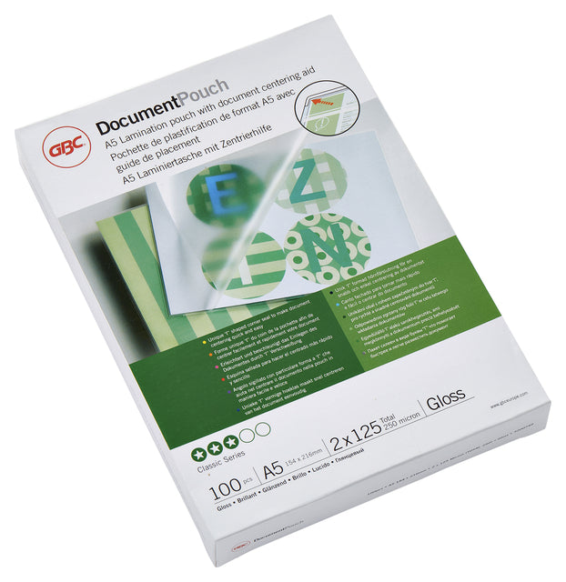 Laminingabdeckung GBC A5 2x125micron 100 -Pieces