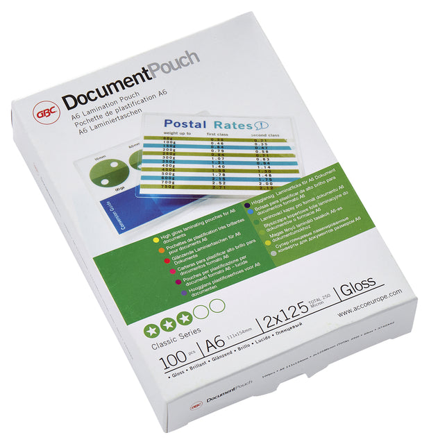 Laminingabdeckung GBC A6 2x125micron 100 -Pieces