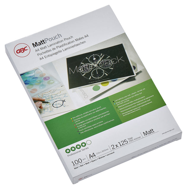 Laminingabdeckung GBC A4 2x125Micron Matte 100 -Pieces