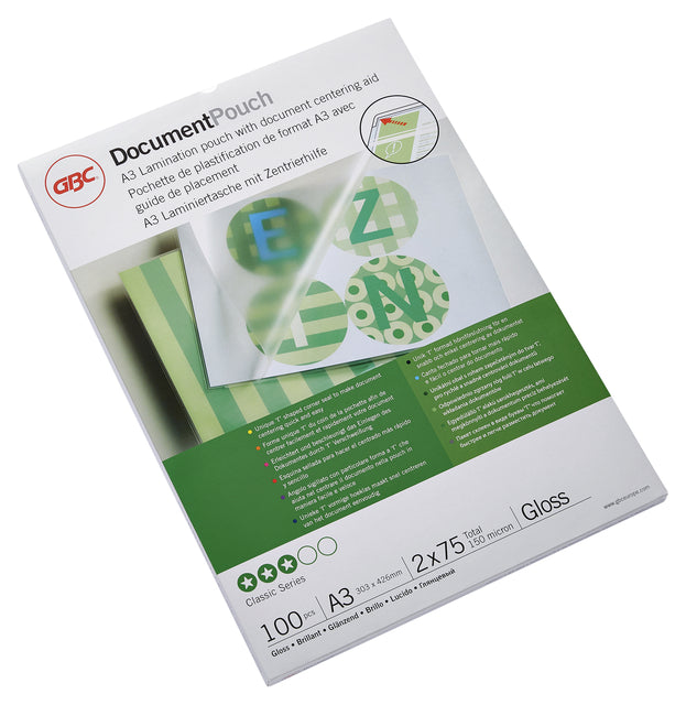 Laminingabdeckung GBC A3 2x75micron 100 -Pieces