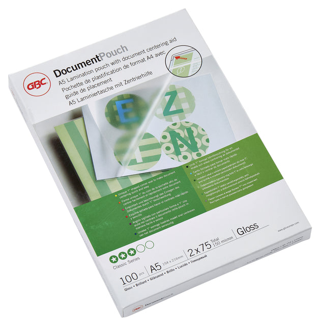 Laminingabdeckung GBC A5 2x75micron 100 -Pieces
