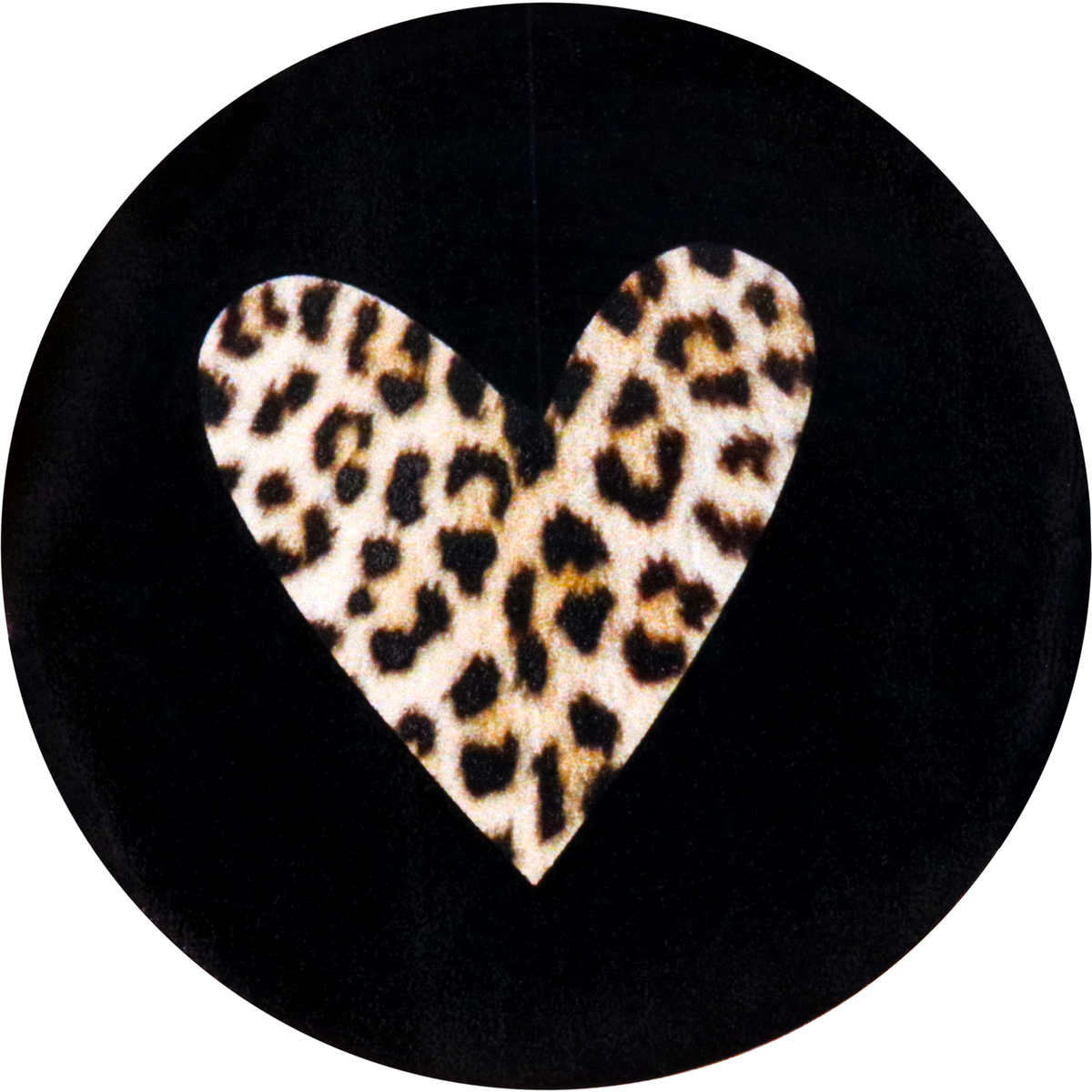 Klika - Label | Geschenketikett Papier Tiger Print Herz | ∅35mm | Rollen Sie bei 500 Teilen