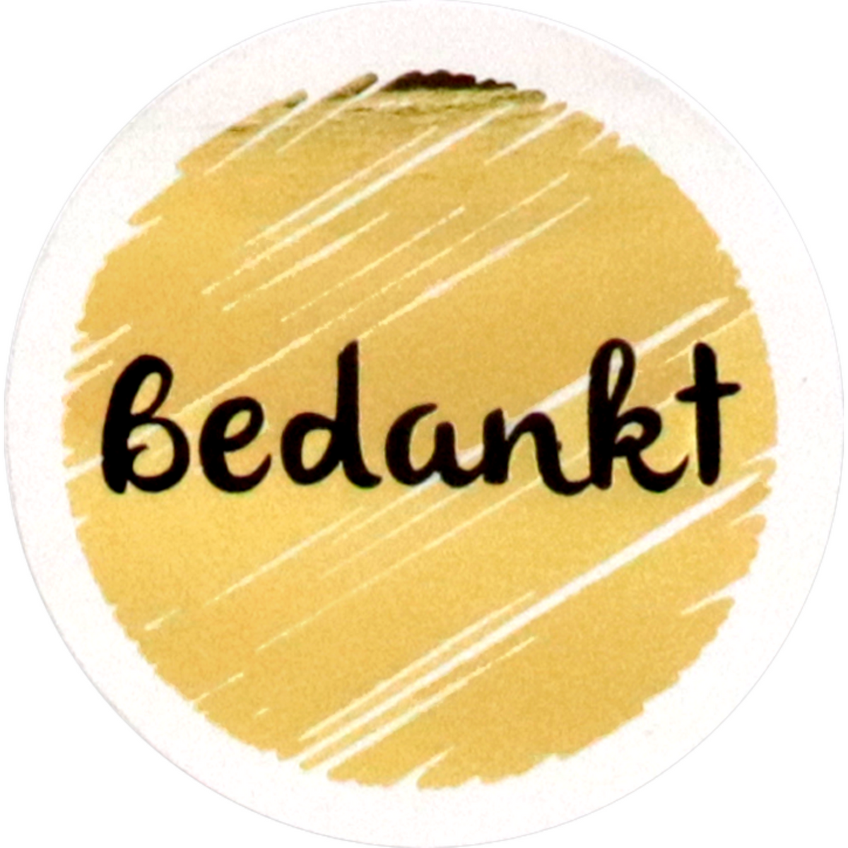 Klika - Label | Papier Danke dauerhaft ∅40mm | Gold/weiße Brötchen bei 500 Stück