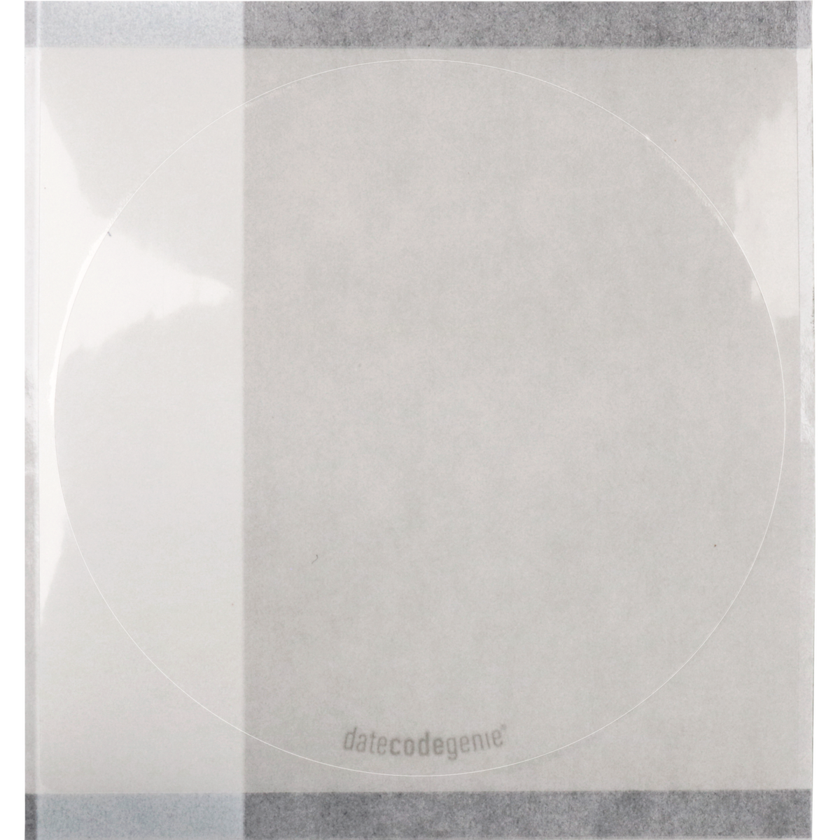 Etikett | DatcodeGenie | Papier dauerhaft ∅75mm | Transparent 2 Rolle