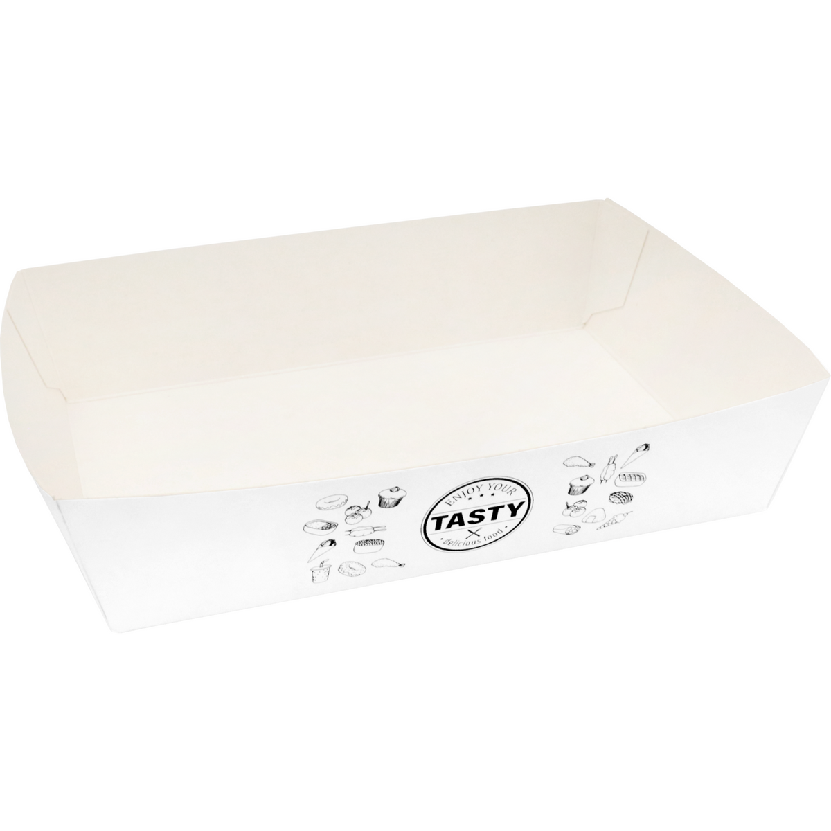Klika - Bak | Karton + Kleicoating | A50 | Snack Bin 160x110x40mm | Weiß | 100 Stück