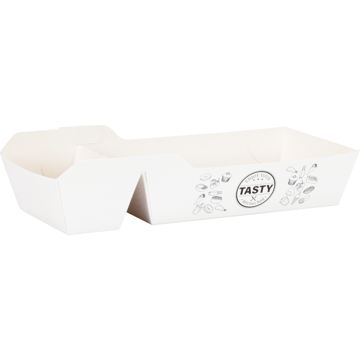 Klika - Bak | Karton | A22 | Snack Bin 150x70x35mm | Weiß | 100 Stück