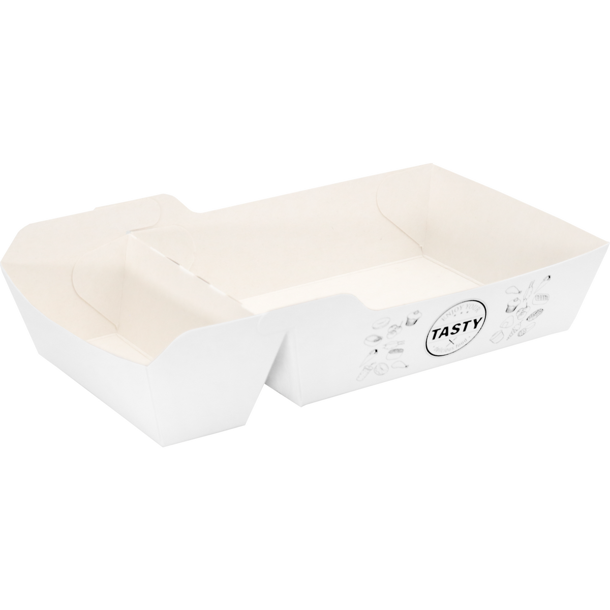 Klika - Bak | Karton | A20 | Snack -Bin 145x85x35mm | Weiß | 100 Stück