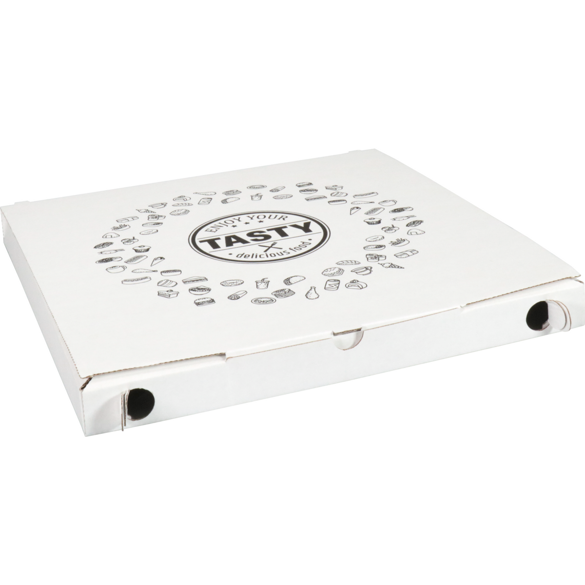 Klika - Pizza Box | Lecker | Golfkarton | 32x32x3cm | Vegetale | Weiß | 150 Stücke