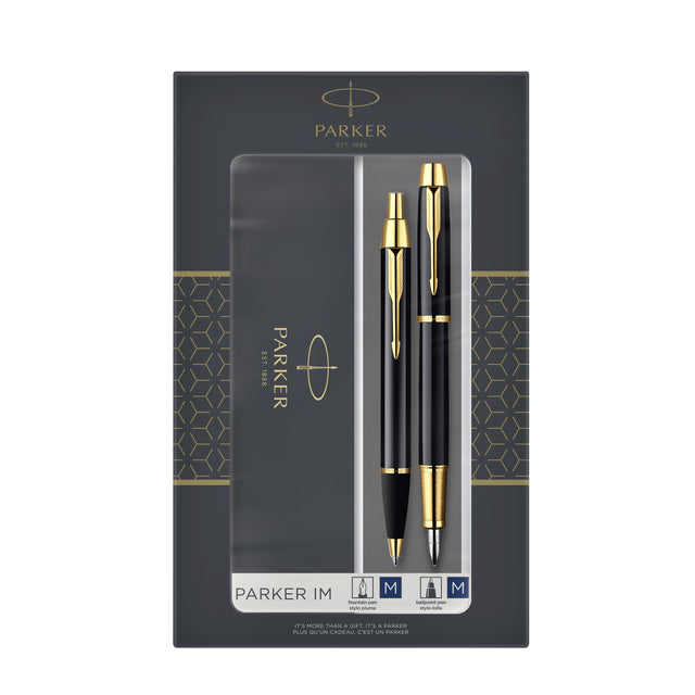 Kugelschreiber- und Brunnenstift Parker im schwarzen GT -Medium