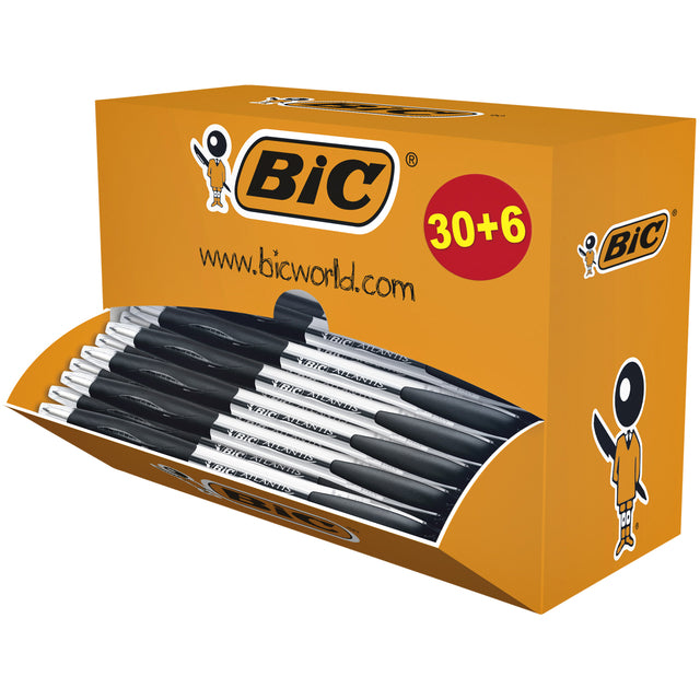 Ballpen BIC Atlantis Classic 0,32 mm schwarzer Box bei 30+6 kostenlos